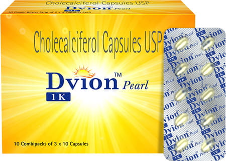Dvion Pearl 1000iu Strip Of 10 Capsules