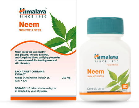 Himalaya Neem Skin Wellness | Controls Acne | Tablets | 60 No'S