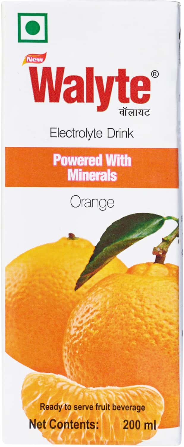 Walyte Electrolyte Drink Orange Flavor Tetrapack 200 Ml