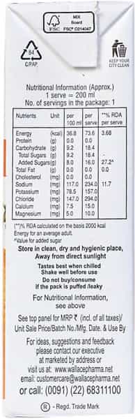 Walyte Electrolyte Drink Orange Flavor Tetrapack 200 Ml
