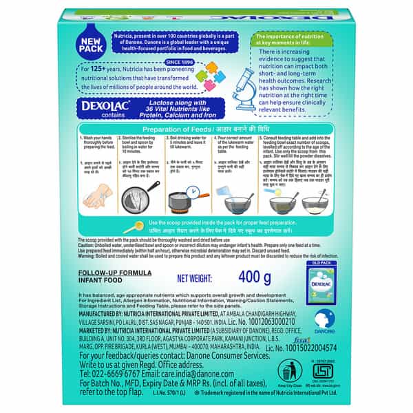 Dexolac 3 | Follow Up Infant Formula | 12 To 18 Months | Box 400 Gm