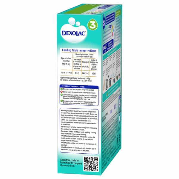 Dexolac 3 | Follow Up Infant Formula | 12 To 18 Months | Box 400 Gm