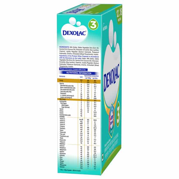 Dexolac 3 | Follow Up Infant Formula | 12 To 18 Months | Box 400 Gm