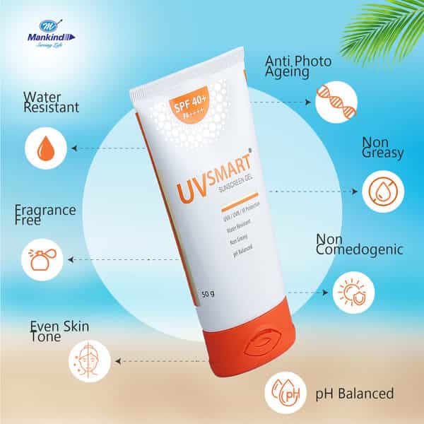 Uv Smart | Spf 40+ | Sunscreen Gel 50 Gm