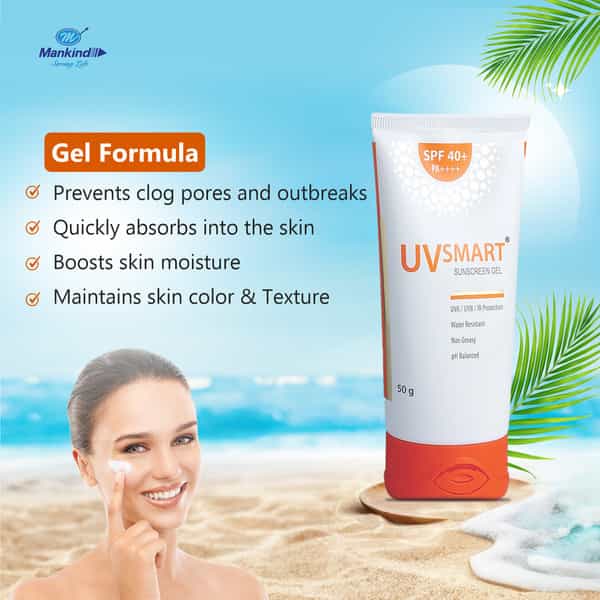 Uv Smart | Spf 40+ | Sunscreen Gel 50 Gm
