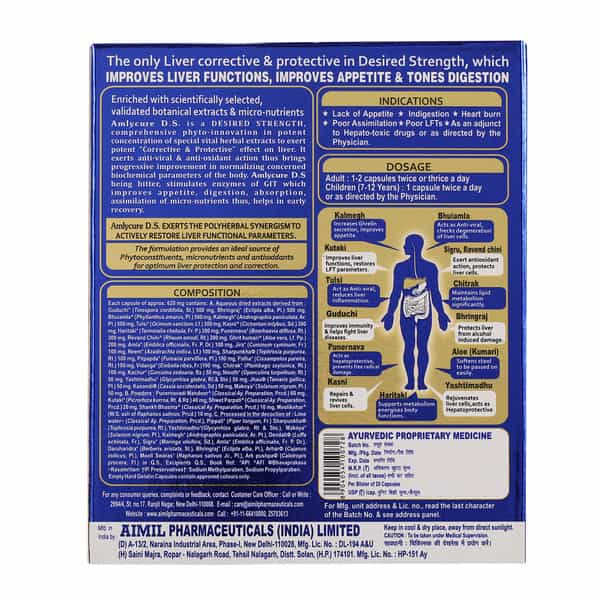 Aimil Amlycure Ds | For Liver Health Protector | Metabolism Booster | 20 Capsules