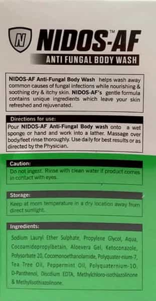 Nidos Af Anti Fungal Body Wash 100 Ml
