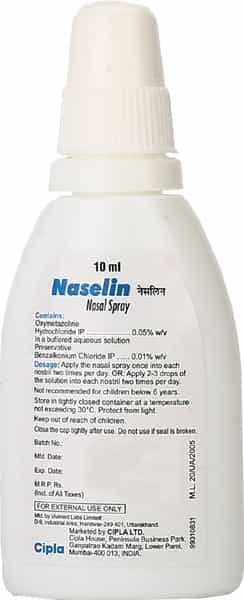 Naselin Nasal Spray Bottle Of 10 Ml