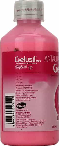 Gelusil Mps Original Mint Flavour Sugar Free Bottle Of 200Ml Liquid
