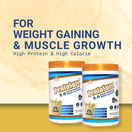 Pentasure 2.0 High Protein High Calorie | Vanilla Flavour |Weight Gainer | 1kg