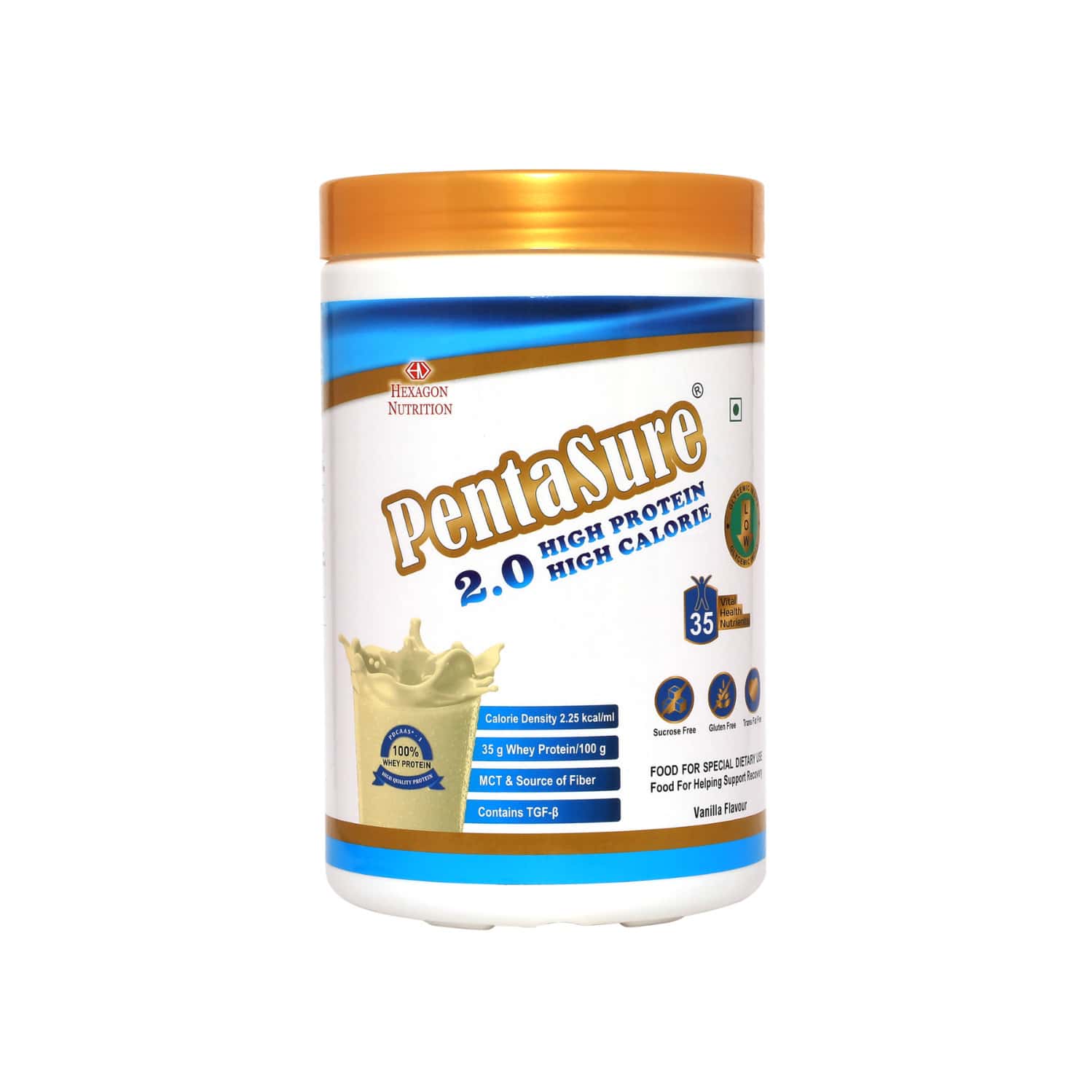 Pentasure 2.0 High Protein High Calorie | Weight Gain Supplement | Vanilla Flavour | Jar | 1 Kg