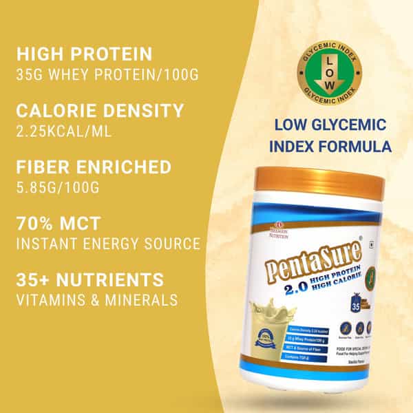 Pentasure 2.0 High Protein High Calorie | Weight Gain Supplement | Vanilla Flavour | Jar | 1 Kg