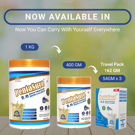 Pentasure 2.0 High Protein High Calorie | Weight Gain Supplement | Vanilla Flavour | Jar | 1 Kg