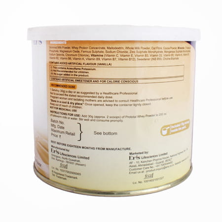 Prototal Whey Vanilla Flavour Sugar Free Tin Of 200gm Powder
