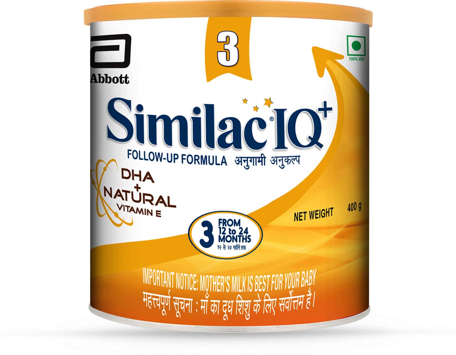 Similac Iq+ Baby Food Stage 3 Follow-Up Formula With Dha + Natural Vitamin E (From 12 - 24 Mon) 400g