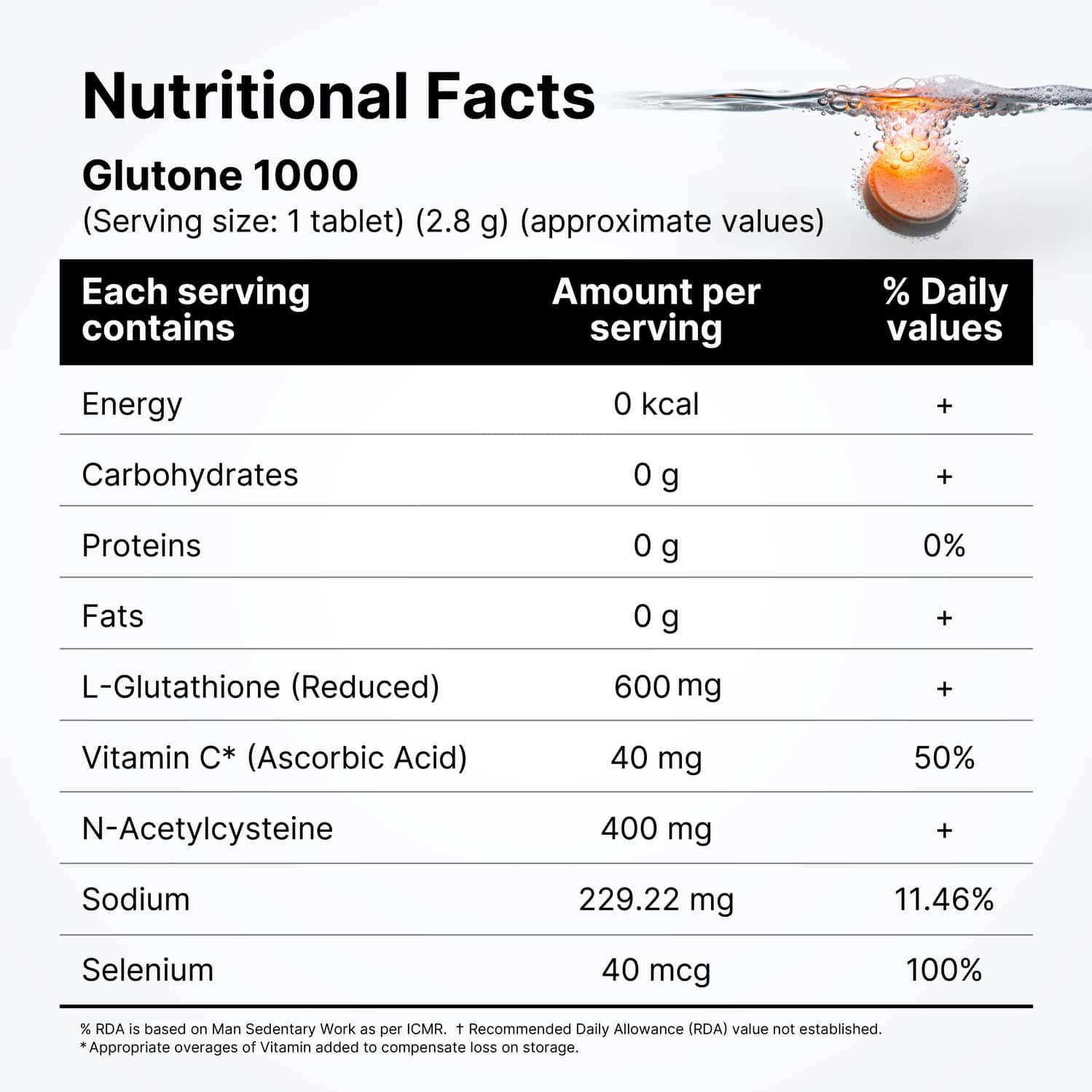 Buy GLUTONE 1000 SETRIA GLUTATHIONE & VITAMIN C 15 EFFERVESCENT TABLETS