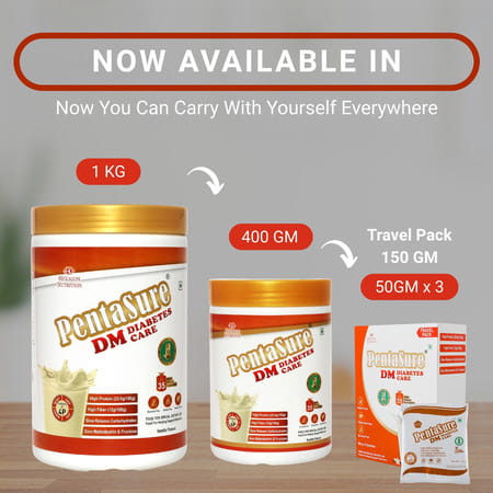 Pentasure Dm Diabetes Care | Nutritional Drink Manages Blood Sugar | Vanilla Flavor | Jar |1 Kg