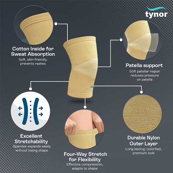 Tynor D 04 Latex Free Knee Cap Large 1 Pair