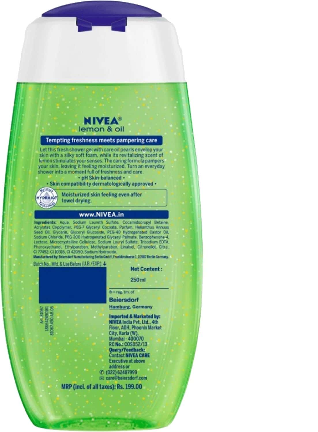 Buy NIVEA LEMON & OIL BODY WASH & SHOWER GEL 250 ML Online & Get Upto