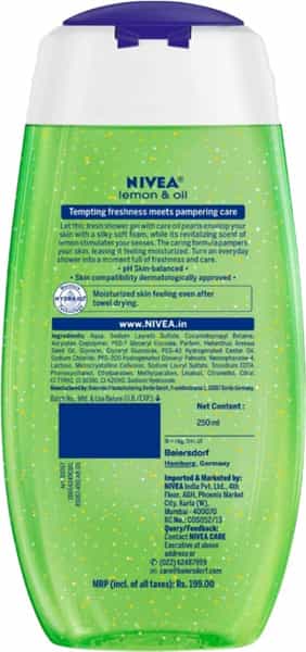 Nivea Lemon & Oil Body Wash & Shower Gel 250 Ml