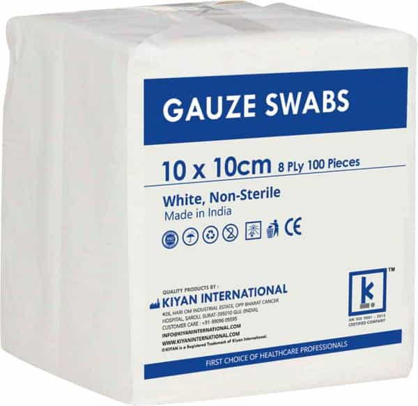 Absorbent Gauze 10Cmx10cm Swab 1'S