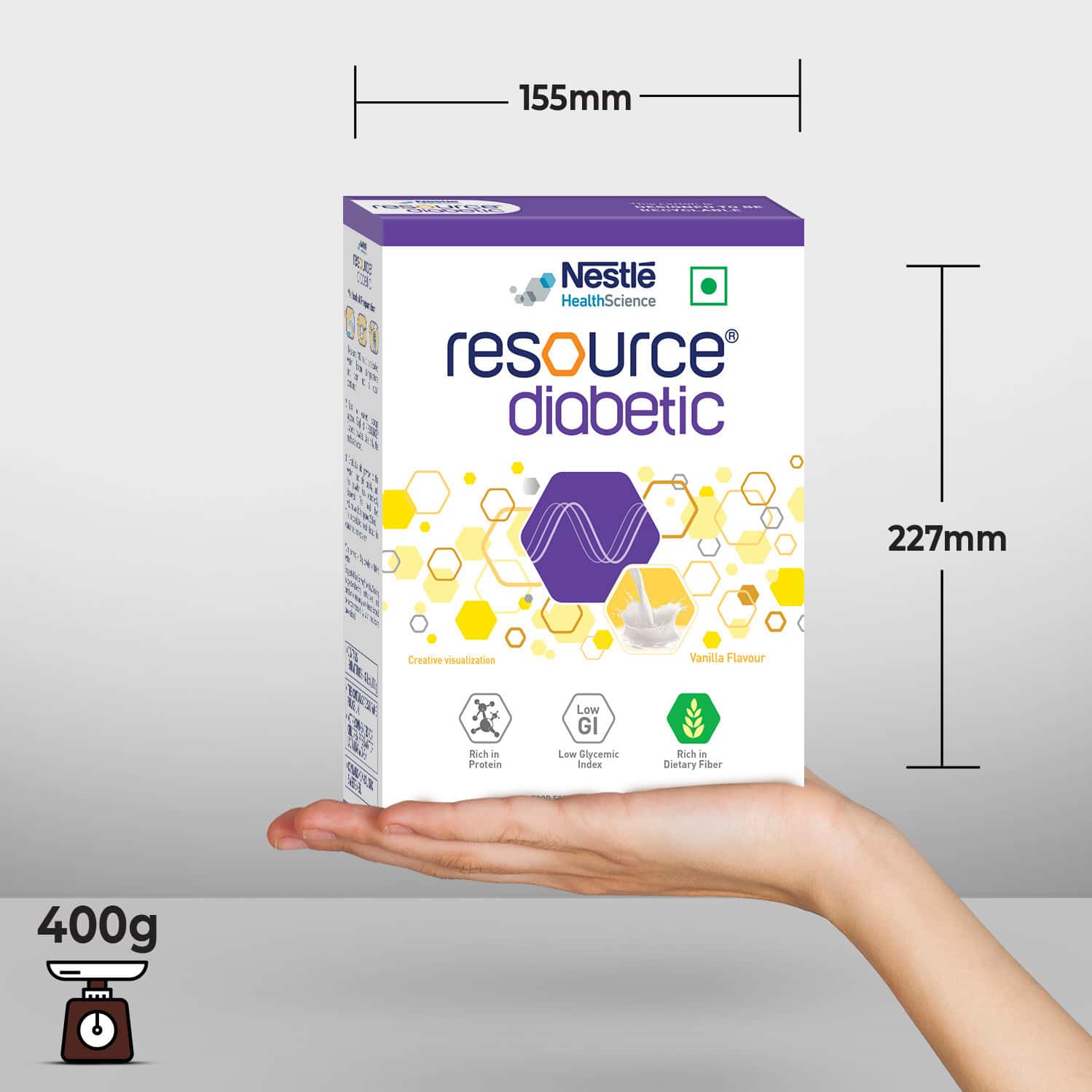 Buy NESTLE RESOURCE DIABETIC VANILLA FLAVOUR PROTEIN POWDER BOX OF 400G ...