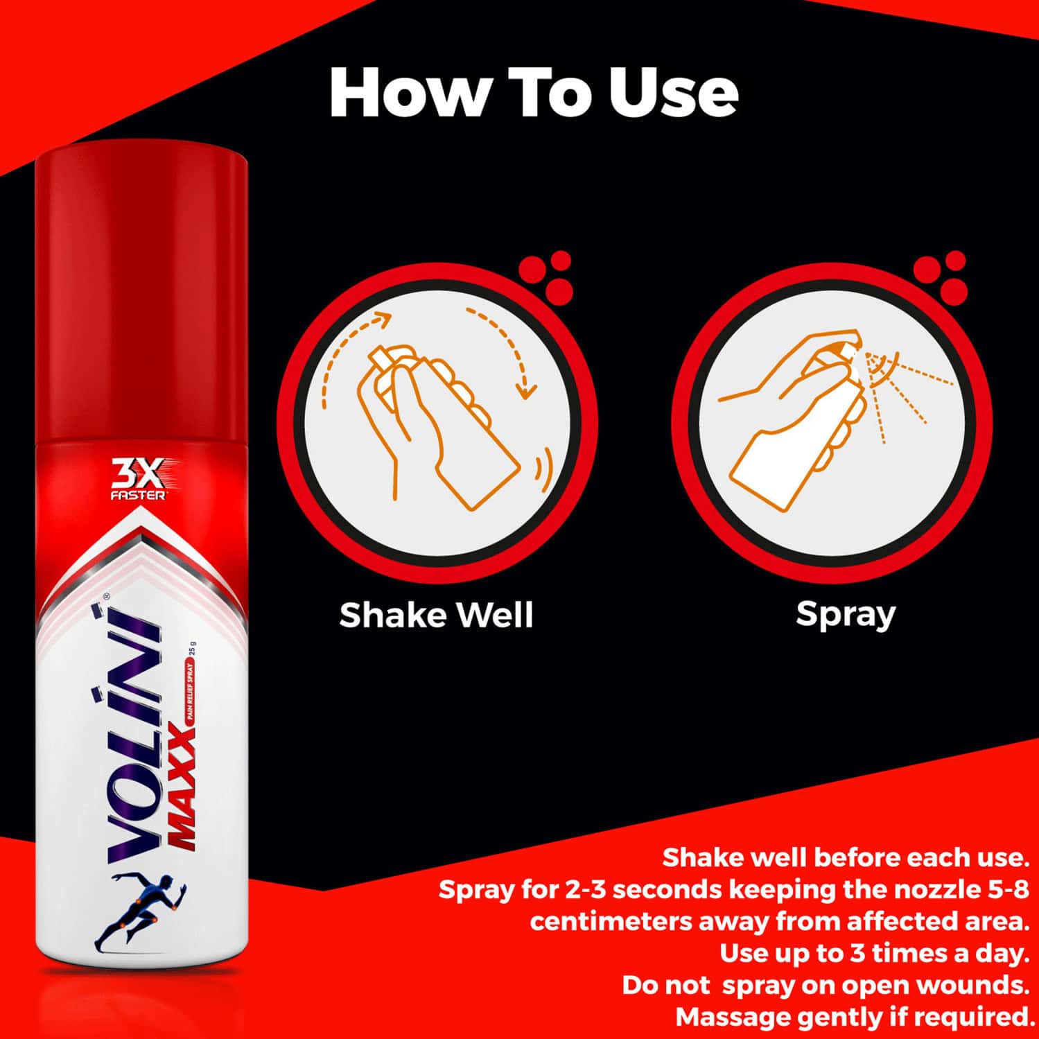 Buy VOLINI MAXX PAIN RELIEF SPRAY BOTTLE OF 25G Online & Get Upto 60