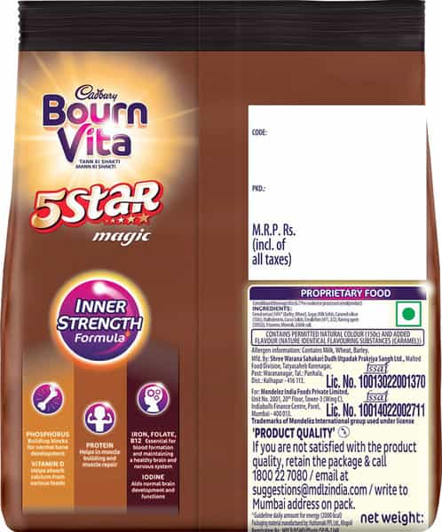 Cadbury Bournvita Five Star Magic Nutrition Drink Packet Of 500 G