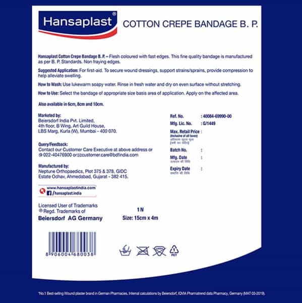 Crepe Bandage 15Cm Heal Up 1'S