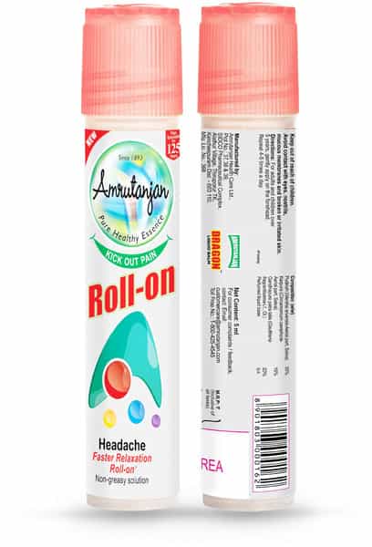 New Amrutanjan Faster Relaxation Headache Roll-On Bottle Of 5 Ml