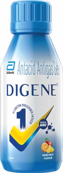 Digene Gel Acidity & Gas Relief - 200Ml Mixed Fruit Flavour Sugar Free
