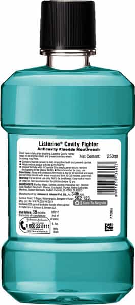 Listerine Mouthwash Bottle Of 250 Ml