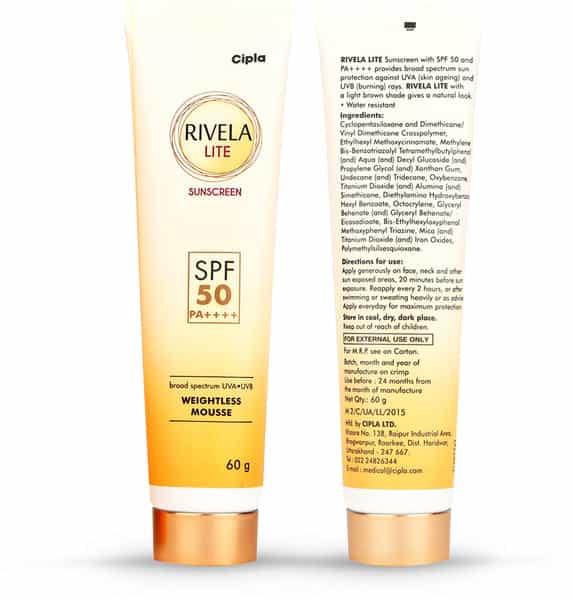 Rivela Lite | Spf 50 | Sunscreen Cream | 60 Gm