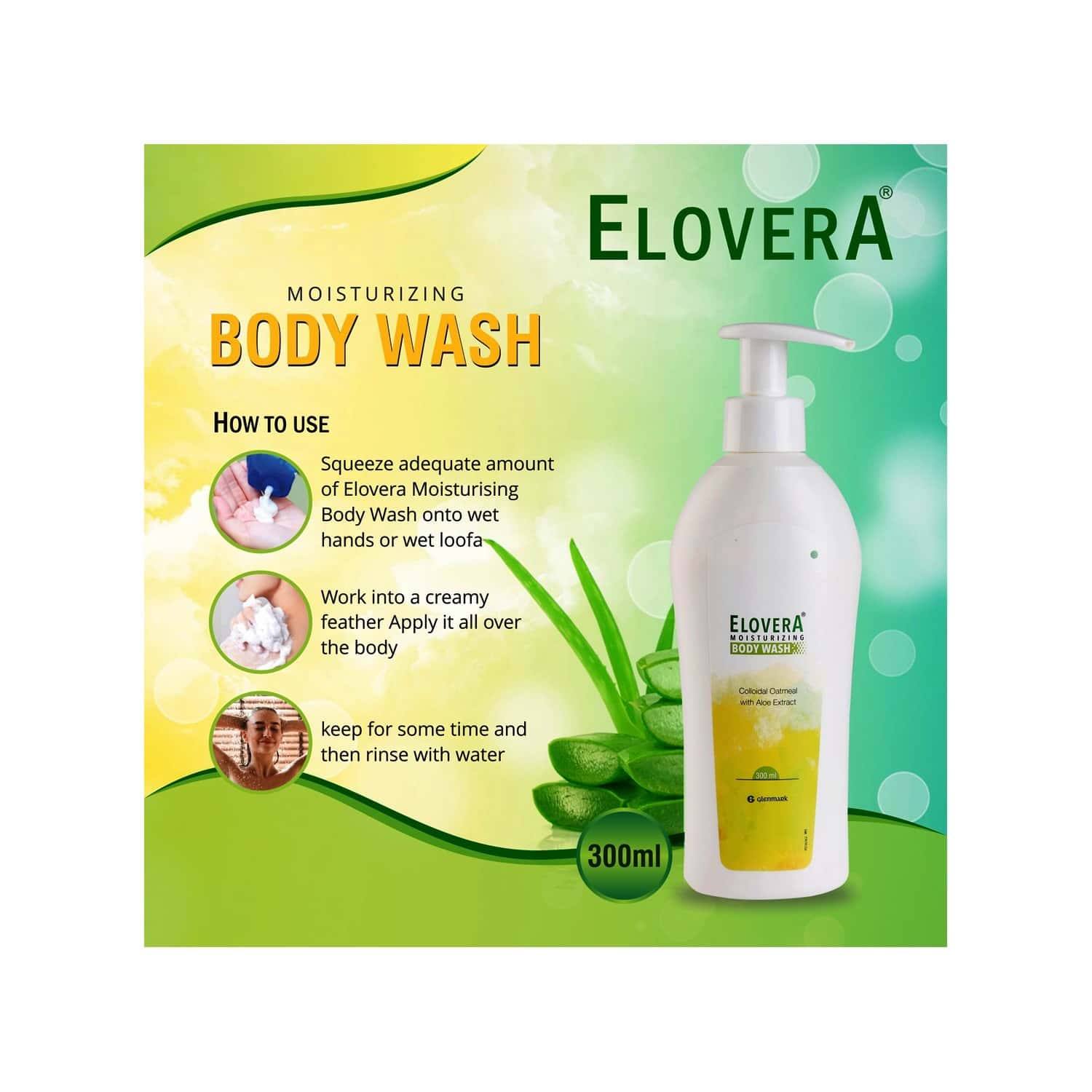 Buy ELOVERA MOISTURIZING BODY WASH BOTTLE OF 300 ML Online & Get Upto