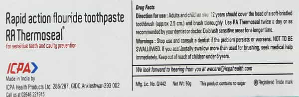 Ra Thermoseal Fresh Mint Toothpaste 50 Gm