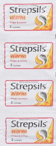 Strepsils Warm Ginger Lemon Lozenges Strip Of 8