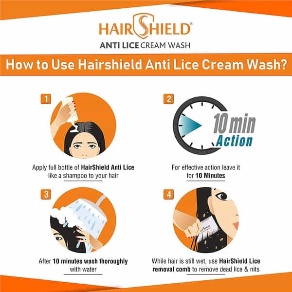 Hair Shield | Anti Lice Cream Wash | Bottle 30 Ml