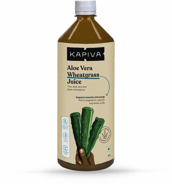 Kapiva Aloe Vera Wheatgrass Juice Natural Detoxifier No Added Sugar - 1 L