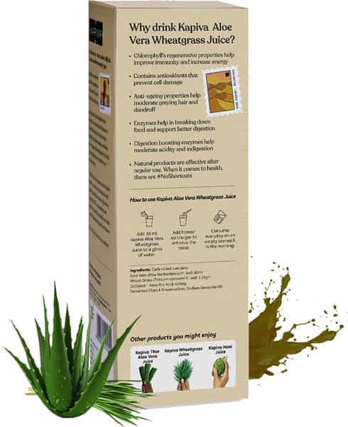 Kapiva Aloe Vera Wheatgrass Juice Natural Detoxifier No Added Sugar - 1 L