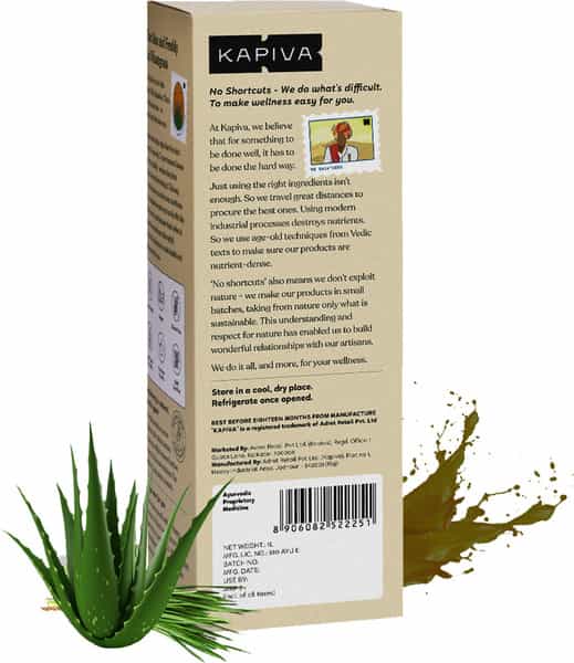 Kapiva Aloe Vera Wheatgrass Juice Natural Detoxifier No Added Sugar - 1 L