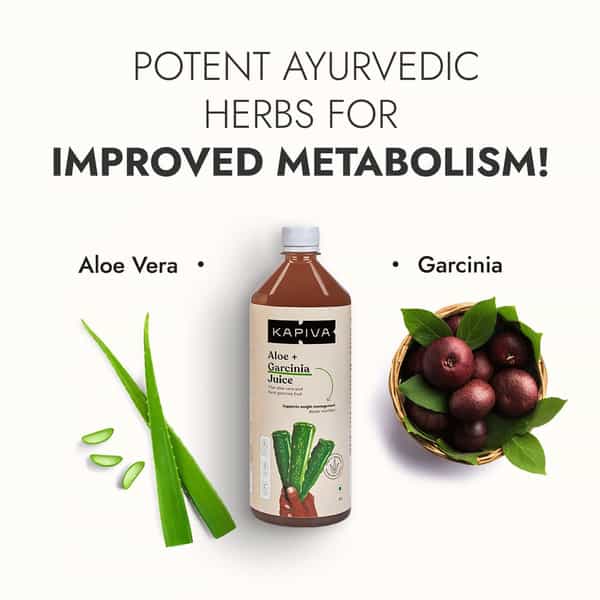 Kapiva Aloe Vera + Garcinia Juice Aids Weight Loss - No Added Sugar - 1 L