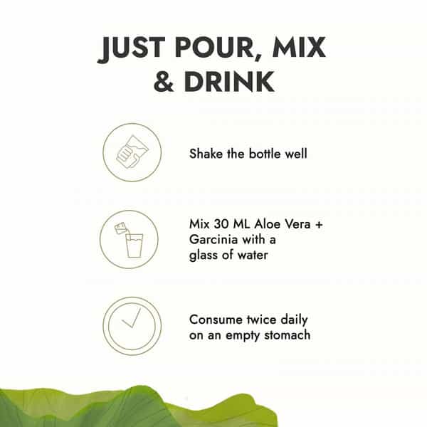 Kapiva Aloe Vera + Garcinia Juice Aids Weight Loss - No Added Sugar - 1 L