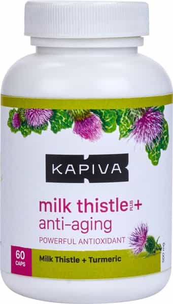 Kapiva Milk Thistle + Anti Aging Capsules Bottle Of 60