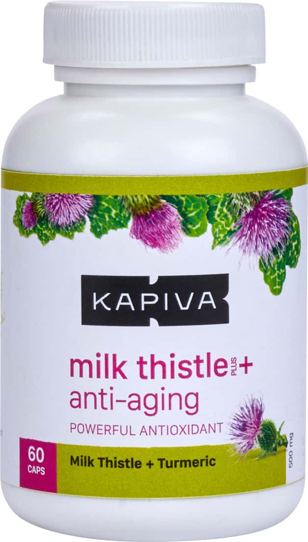 Kapiva Milk Thistle + Anti Aging Capsules Bottle Of 60