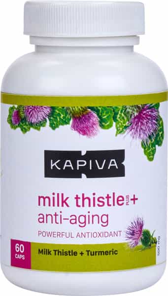 Kapiva Milk Thistle + Anti Aging Capsules Bottle Of 60