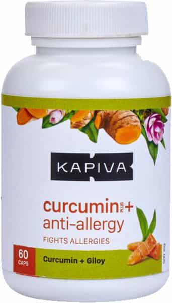 Kapiva Curcumin + Anti Allergy Capsules Bottle Of 60