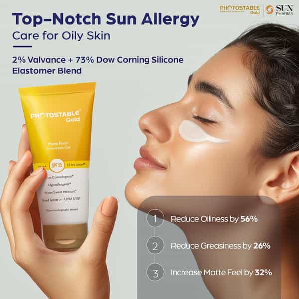 Photostable Gold | Spf 55 | Matte Finish Sunscreen Gel 50 Gm