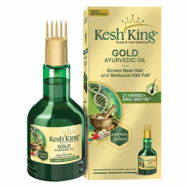Kesh King Gold Ayurvedic Hair Oil With 21 Herbs And Gro-Biotin 100 Ml
