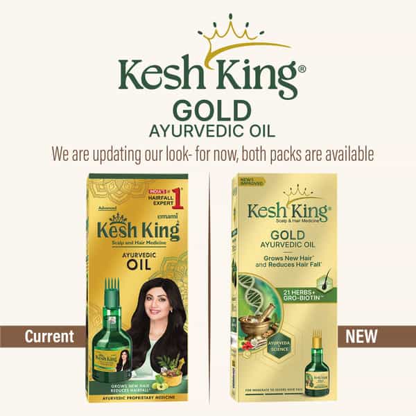 Kesh King Gold Ayurvedic Hair Oil With 21 Herbs And Gro-Biotin 100 Ml