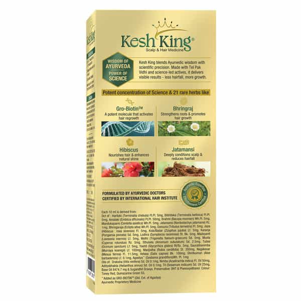 Kesh King Gold Ayurvedic Hair Oil With 21 Herbs And Gro-Biotin 100 Ml